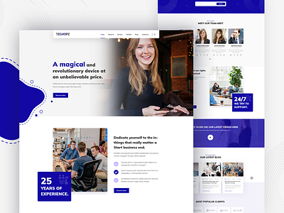 Techopz - Agency and business template agency bootstrap business design illustration landing page minimal template ui uiux ux website