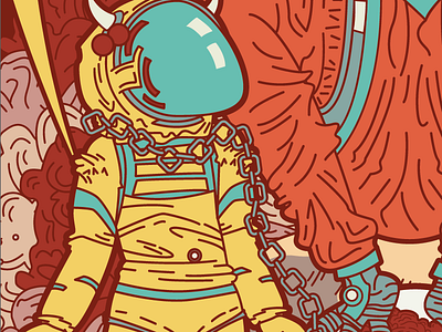 The Devil in Space 2 adobe illustrator davis illustration kaylee poster retro sci fi tarot