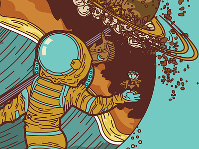 The Fool in Space adobe illustrator davis illustration kaylee poster retro sci fi tarot