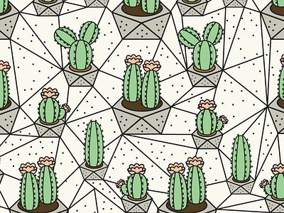 Cactus Pattern cactus geometric illustration illustrator pattern plants