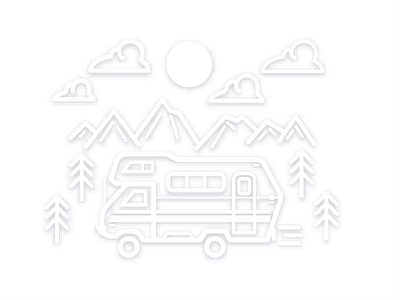 Winnebego camper illustrator line minimal travel vector