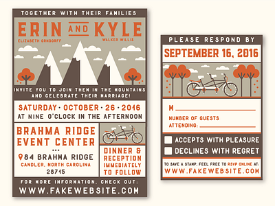 Wedding invites bikes illustrator invitations wedding