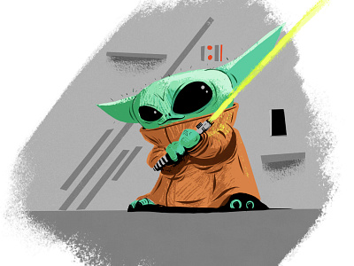 Baby Yoda art baby yoda design digital art illustration illustrator jedi star wars yoda
