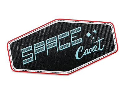 Space Cadet astronaut cadet design lettering patch space typography vintage