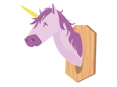 Mounted Unicorn horse illustration illustrator legend majestic mount pink taxidermy unicorn vector