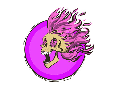 Fire Skull adobe draw art digital art illustration skull vector
