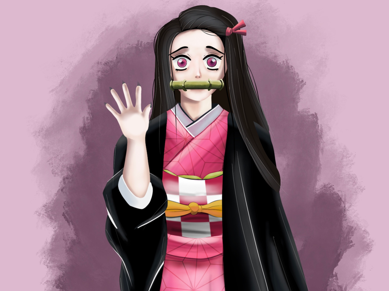 Nezukos distraction by semidraws. Nezuko. Buffed nezuko. Нзуко Камадо.