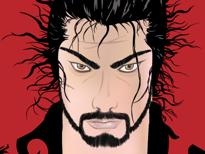 Miyamoto Musashi art black draw illustration illustrator japan musashi people red samurai vector