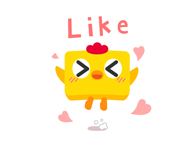 Like chicken friends gif mascot