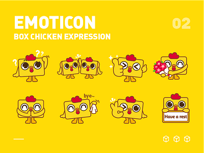 box chicken box chicken emoji expression illustration mascot