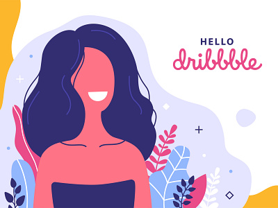 Hello Dribbble! app art design illustration illustrator minimal ui ux vector website