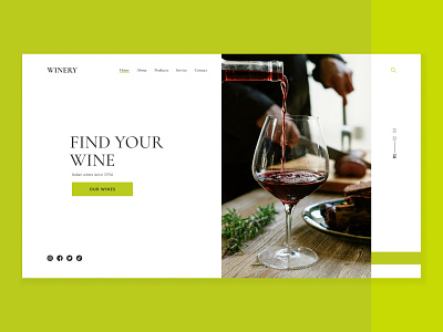 Wine Landing page Design art design flat graphic design ui ux vector web website