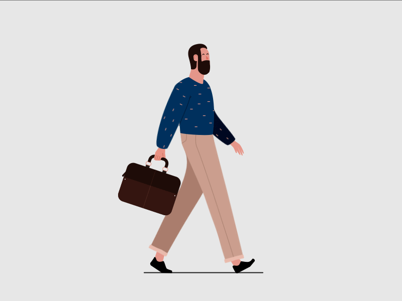 It's Friday 2d ae animation character gif illustration walk cycle