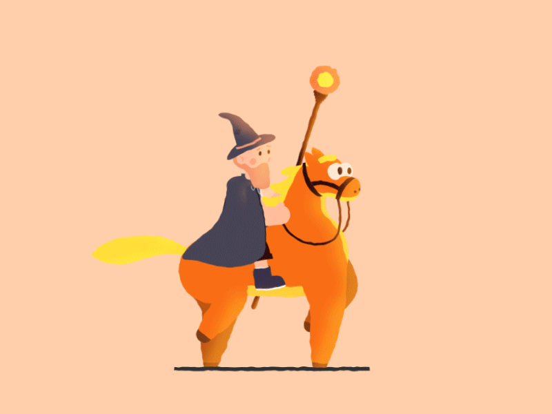 Wizard 2d ae aftereffects animation character character animation gif giveaway horse illustration shape layers walk cycle wizard