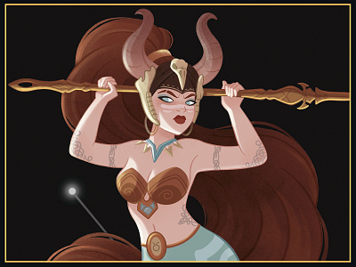 Taurus 2d astrology astronomy character character design girl illustration mermaid mermay sign star tarot cards taurus zodiac zodiac sign