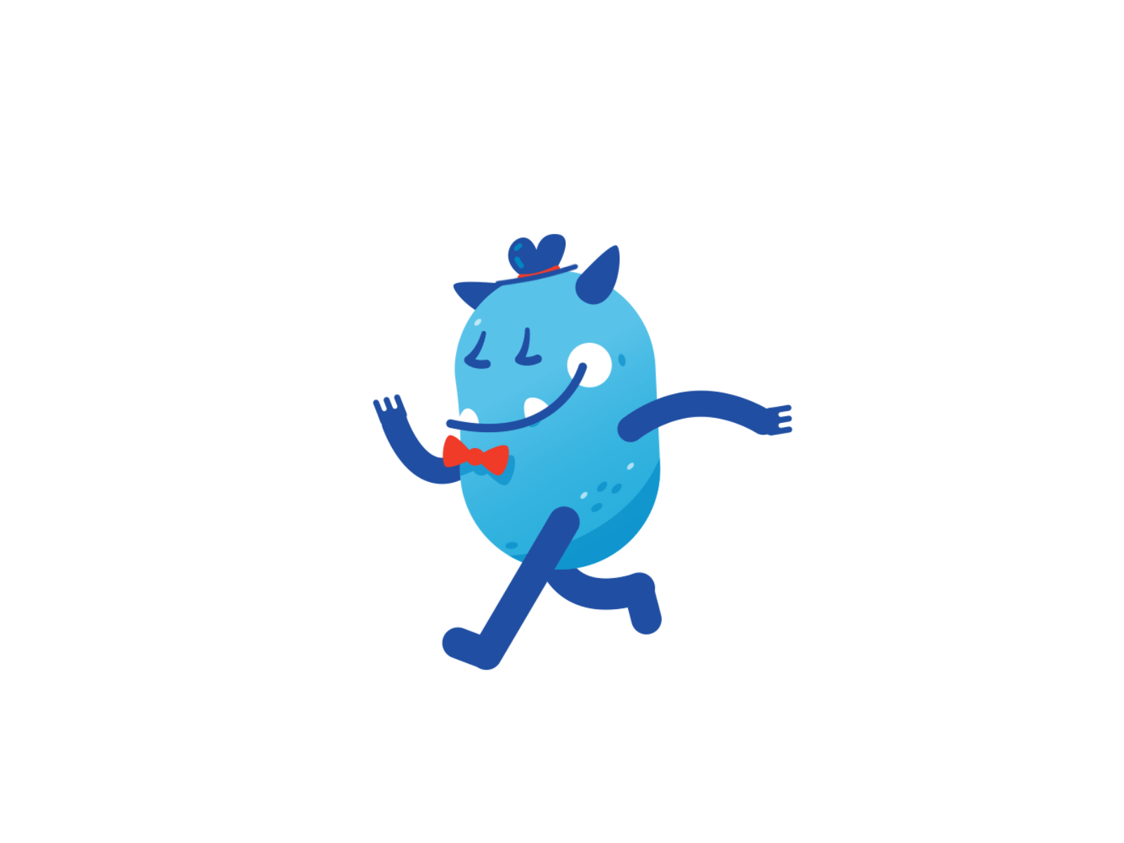 Walk blue monster 2danimations ae animation blue character cute graphic design manu melody motion design motion graphics music okeev walk