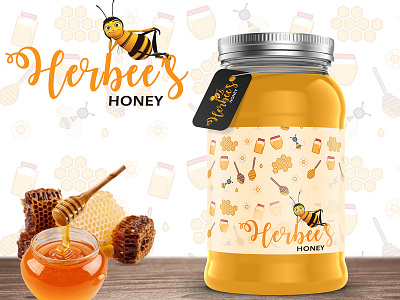 Herbees Honey Bee Company Logo & Packaging Design