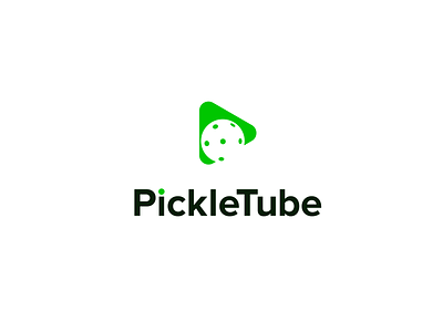 Pickletube logo concept ball branding design logo logodesign pickleball play button sports logo
