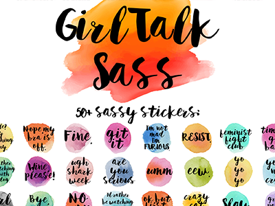 Girltalk Sass iMessage Stickers beautiful feminism friends girl talk girls imessage girltalk sass sisters stickers watercolor women