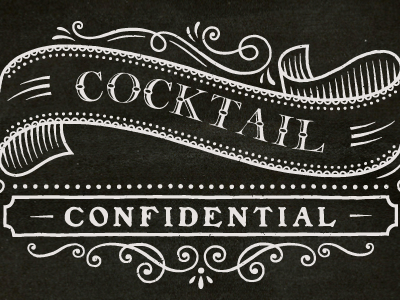 Cocktail Confidential Branding black branding carnival chalkboard logo white