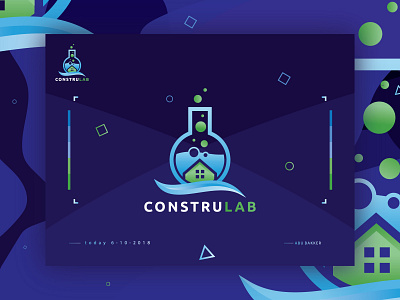 Counstra Lab brand and identity branding circle concept construction logo creative design illustration lab logo minimalist simple ui