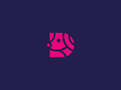 Dribbble_Dog block blue brand and identity branding concept creative d dog dribbble flat icon logo minimalist pink simple vector