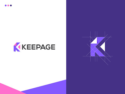 Keep-Page Flat and Creative logo Icon blockchain technology brand and identity branding identity design business agency service creative flat grid gloden ratio icon illustrator color saas sass b2c software application desktop vector logo brand