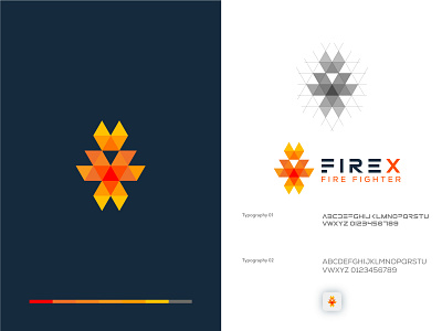 Fire X Fire fighter Group logo Icon