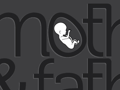 In Utero (dark version) baby designthrowback father fetus gray letterpress ligatures monochrome mother poster pregnancy type typography