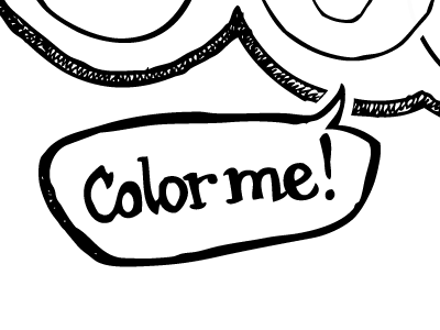 Color Me Jealous (detail) black and white bw color envy hand drawn handdrawn jealousy sketch vector