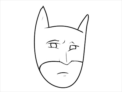 Concerned Batman adobe ideas batman black and white bw caped crusader dark knight illustration ipad lineart sketch