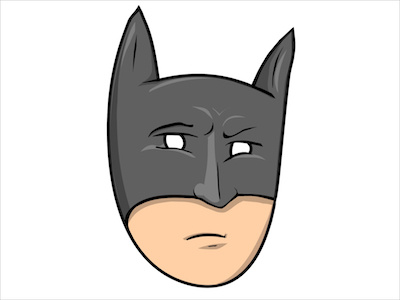 Concerned Batman (Color) adobe ideas batman black and white bw caped crusader character dark knight illustration ipad sketch