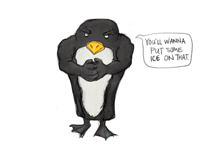 Bruiser the Penguin autodesk sketchbook pro bouncer hands ice knuckles penguin sketch