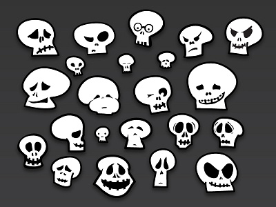 Skulls adobe ideas bw halloween ideas madewith:adobeideas quirky skeleton skull skulls spooky vector