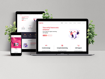 Digitaly App Landing Page bootstrap css html javascript landing page ui website design