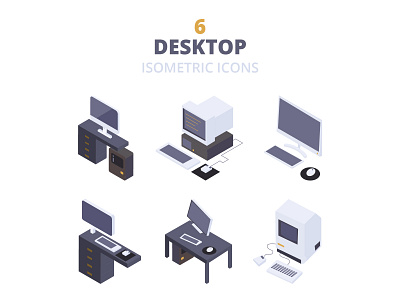 Desktop Isometric Icon Set