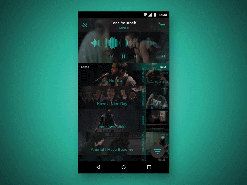 Music Player Interaction android animation app interaction music player ui ux