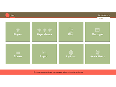 Admin Interface Dashboard