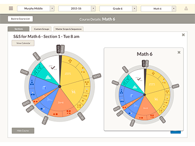 6th Grade Math Course Scheduler for Teachers ui design ux design