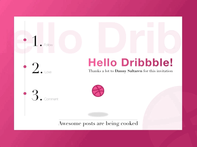 Hello Dribbble debut dribble hello loading ui