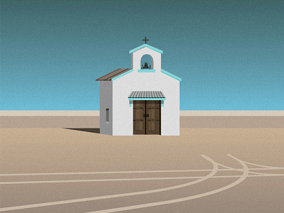 No Country For Single Men balmorhea chapel illustration marfa texas