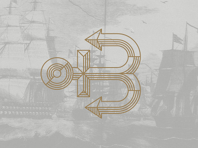 Blackship Anchor black ship branding gold hibachi identity japanese logo robata sailor sea ship stamp typography