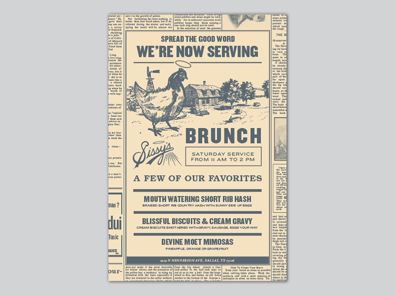 Now Serving Brunch brunch menu restaurant restaurant design typography