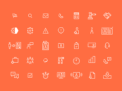 Icon set icons orange set