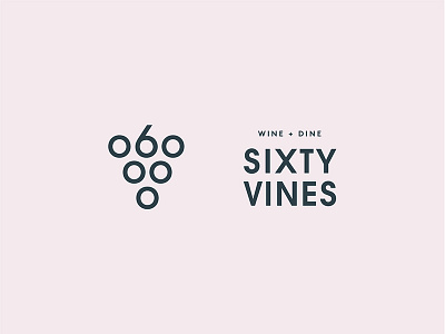 Sixty Vines bar dine lockup logo mark restaurant sixty vines tractorbeam typography wine