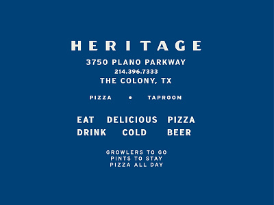 Heritage Pizza Full Lockup beer branding lockup logo mark pizza tractorbeam type typography