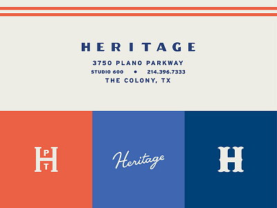 Heritage Pizza branding h illustration lettering lockup mid century monogram restaurant script tractorbeam type typography