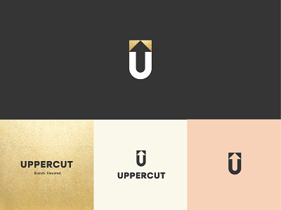 Uppercut Brand arrow forced connection icon lockup logo logotype negative space u up