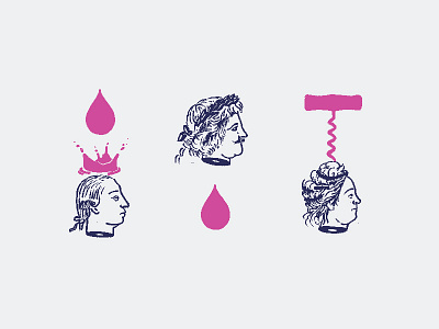 Wine Icons branding cork crown illustration royal screw sketch tractorbeam wine