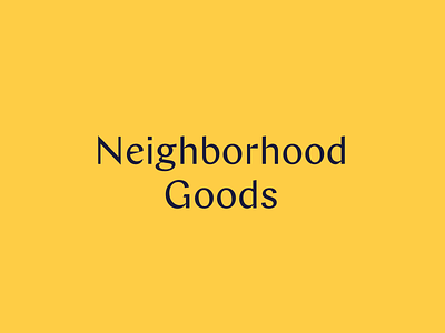 Neighborhood Goods Logo logo logo design logotype mark tractorbeam typography